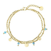 EG2369 Náramek ocelový s modrým tyrkysem