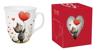  Porcelánový hrnek KOČKA S BALÓNKEM 650 ml v krabičce