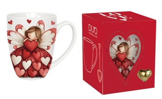 Porcelánový hrnek ANDĚL 350 ml s louhovačem v krabičce