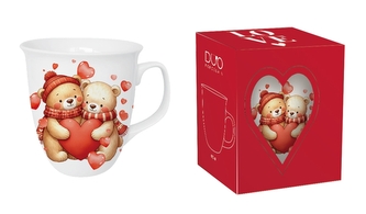 Porcelánový hrnek MEDVĚDI SE SRDÍČKY 650 ml v krabičce