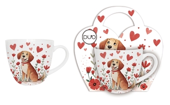 Porcelánový hrnek PES v papírovém košíku, 460 ml