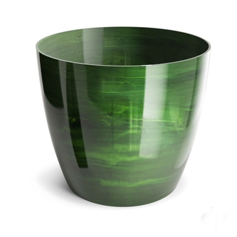 Mramorovaný plastový květináč Aga Marmur – zelený, 14 × 12,5 cm