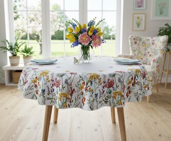 Vzorovaný ubrus na stůl JARNÍ LOUKA II. O 130 cm Mybesthome