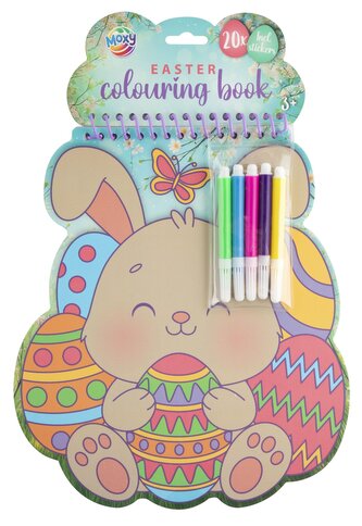 Velikonoční omalovánky, fixy, samolepky - zajíček