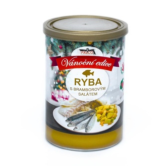 FALCO Ryba s bramborovým salátem Vánoční edice, konzerva 400 g