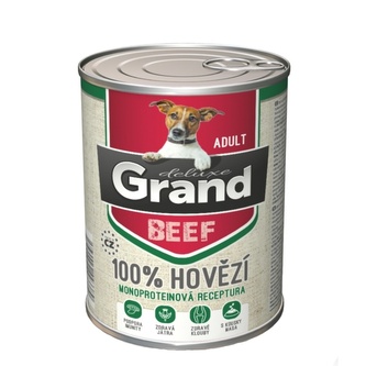 Grand deluxe Dog Adult 100 % hovězí, konzerva 820 g