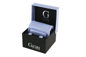 Hedvábná kravata a manžetové knoflíčky Giori Milano RS0803, modré