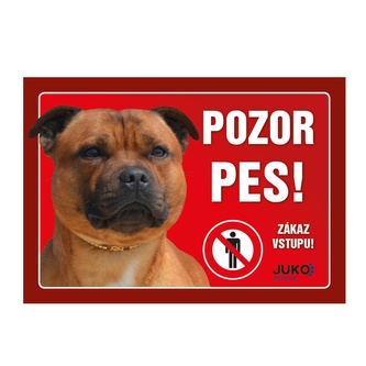 Cedulka Juko STAFORDŠIRSKÝ BULTERIÉR