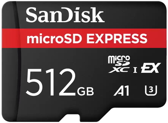 SanDisk microSD Express 512GB / U3 CL10 UHS-I / R:880/ W:650MB/s