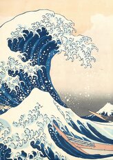 Notizbuch A4 kariert - 100 Seiten Soft Cover - Hokusai: Die große Welle vor Kanagawa