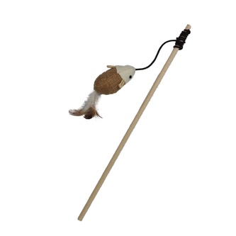 Rybářský prut hlavolam přírodní s myší 40 cm