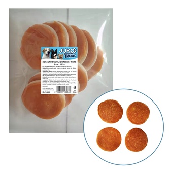 Kolečko buvolí obalené kuřecím masem JUKO Snacks 5 cm (10 ks)