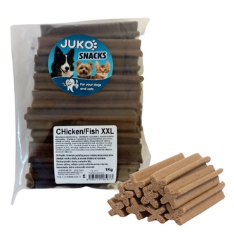 Dentální kříž XXL Kuřecí/rybí JUKO Snacks 1 kg