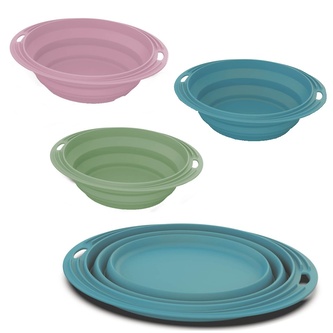 Cestovní miska silikonová skládací ovál 0,5 l