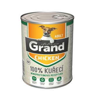 Grand deluxe Dog Adult 100 % kuřecí, konzerva 820 g