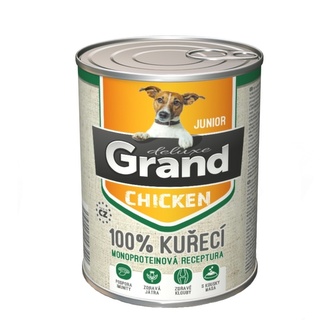 Grand deluxe Dog Junior 100 % kuřecí, konzerva 400 g
