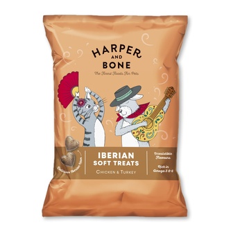 Harper and Bone Cat & Dog iberské měkké pamlsky kuře a krůta 90 g