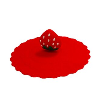 Silikonový kryt na konzervy s jahodou