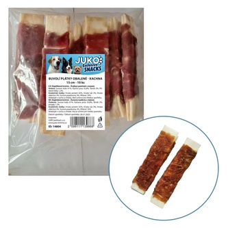 Plátky buvolí obalené kachním masem JUKO Snacks 15 cm (10 ks)