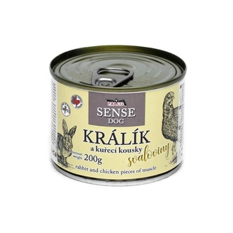 FALCO SENSE Dog králík a kuřecí kousky svaloviny, konzerva 200 g