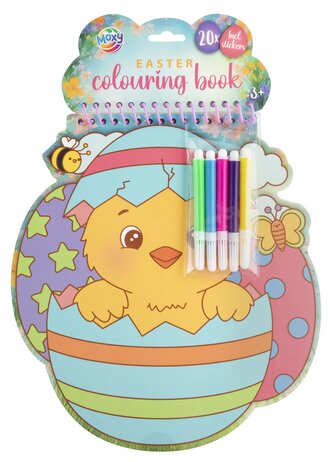 Velikonoční omalovánky, fixy, samolepky - kuřátko