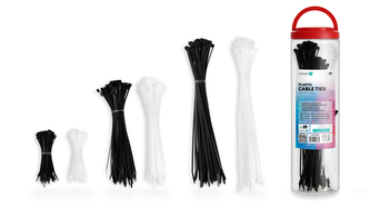 CONNECT IT ZipTie Stahovací pásky na kabely 600ks ČERNÁ/BÍLA