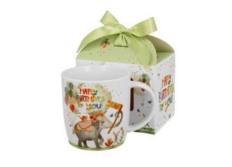 Kubek okazjonalny "HAPPY BIRTHDAY" w pudełku z kokardą