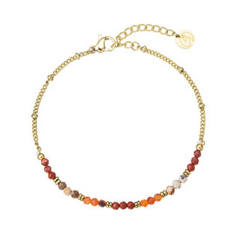 EG2365 Náramek ocelový s červeným achátem