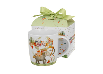 Kubek okazjonalny "WSZYSTKIEGO NAJLEPSZEGO" w pudełku z kokardą
