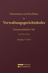 Erkenntnisse und Beschlüsse des Verwaltungsgerichtshofes