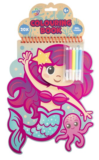 Omalovánky, fixy, samolepky - mořská panna