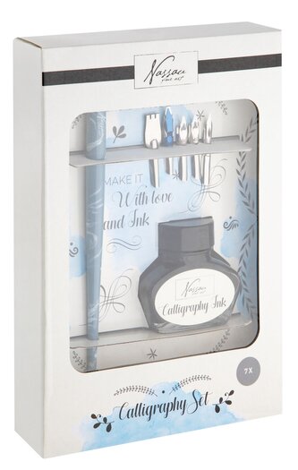Kaligrafická sada s inkoustem a perem, 7 ks