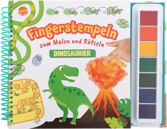 Fingerstempeln zum Malen und Rätseln. Dinosaurier