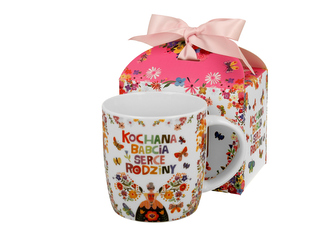 Kubek okazjonalny "KOCHANA BABCIA" w pudełku z kokardą