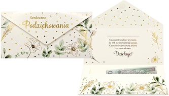 Koperta podarunkowa Podziekowania (20x10,5cm) KOP-043