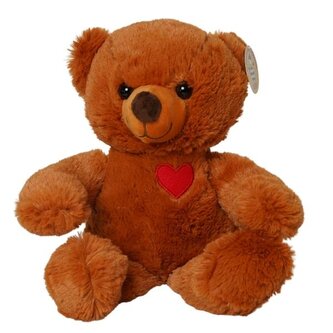 Pluszak 23 cm Miś brązowy z serduszkiem Walentynki DEEF 04352   DE