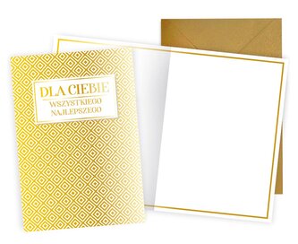 Karnet PR Serdeczne życzenia, złocone - bez tekstu PR-590