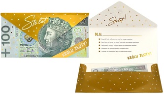 Koperta podarunkowa Urodziny, 100 zł (20x10,5cm) KOP-034