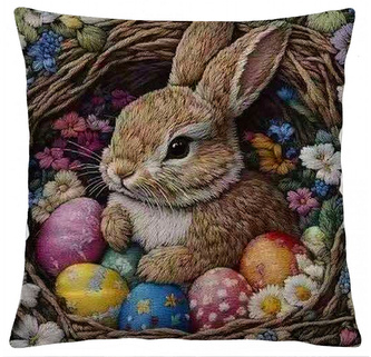 Velikonoční polštář EASTER RABBITS III. 40x40 cm Mybesthome