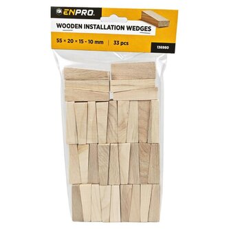 Klínky obkladačské dřevěné, 55 x 20 x 15 - 10 mm, 33 ks, ENPRO