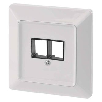 Kryt datové zásuvky 2 x RJ45, bílý
