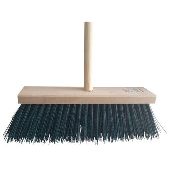 Koště silniční, 340 x 80 mm, s násadou 140 cm, vlas 11 cm, zelené, ENPRO