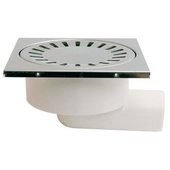 Vpusť podlahová boční D 50 / 95 mm, nerez rámeček, mřížka SUN, bílá, ENPRO