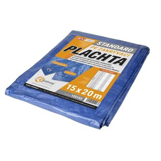 Plachta zakrývací STANDARD, 15 x 20 m, 70 g/m²,  modro - stříbrná, ENPRO
