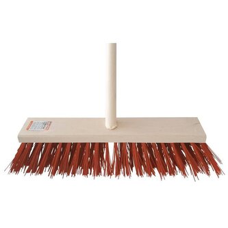 Koště silniční, 400 x 70 mm, s násadou 140 cm, vlas 9 cm, červené, ENPRO