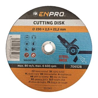 Kotouč na kov řezný Ø 230 x 2,5 x 22,2 mm, ENPRO