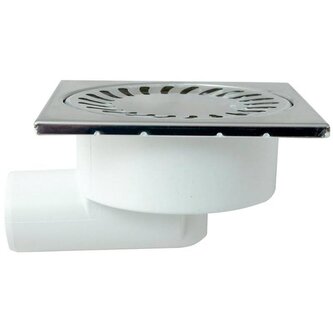 Vpusť podlahová spodní NEPTUN  D 50 / 55 mm, nerez rámeček, mřížka SUN, bílá, ENPRO