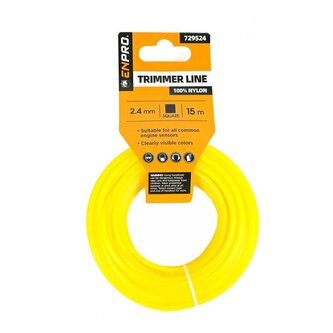 Struna do sekačky, 2,4 mm x 15 m, čtverec, ENPRO
