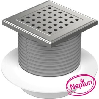 Vpusť podlahová spodní NEPTUN D 50 mm, límec, nerez rámeček, mřížka GATE, ENPRO