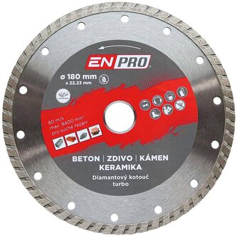 Kotouč diamantový turbo Ø 180 x 22.2 mm, ENPRO
